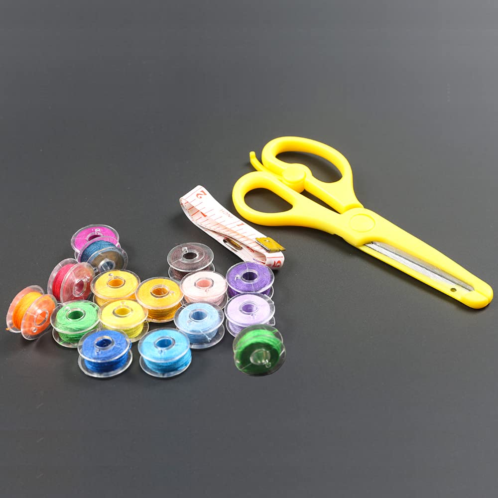 Hekisn 20-Pack Transparent Class 15 Sewing Machine Bobbins SA156 - Compatible with Brother Embroidery & Sewing Machines - Perfect for Quilting, Dressmaking & Craft Projects