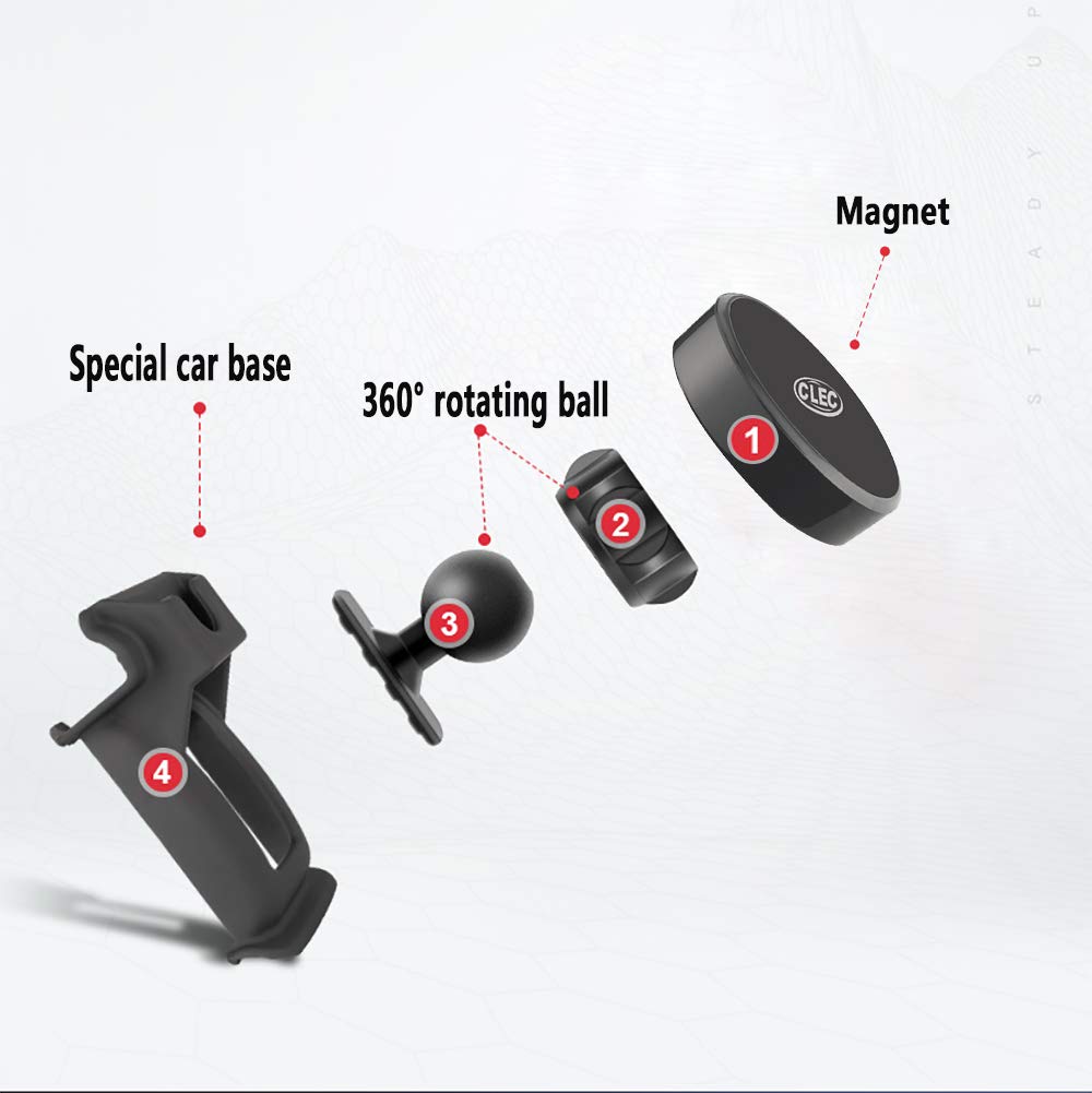 BEERTE Universal Adjustable Air Vent & Dashboard Car Phone Holder - Compatible with Mazda 3 2017-2019 & All 4-6.5 Inch Smartphones - Strong Magnetic Mount for Safe Driving & Easy Navigation
