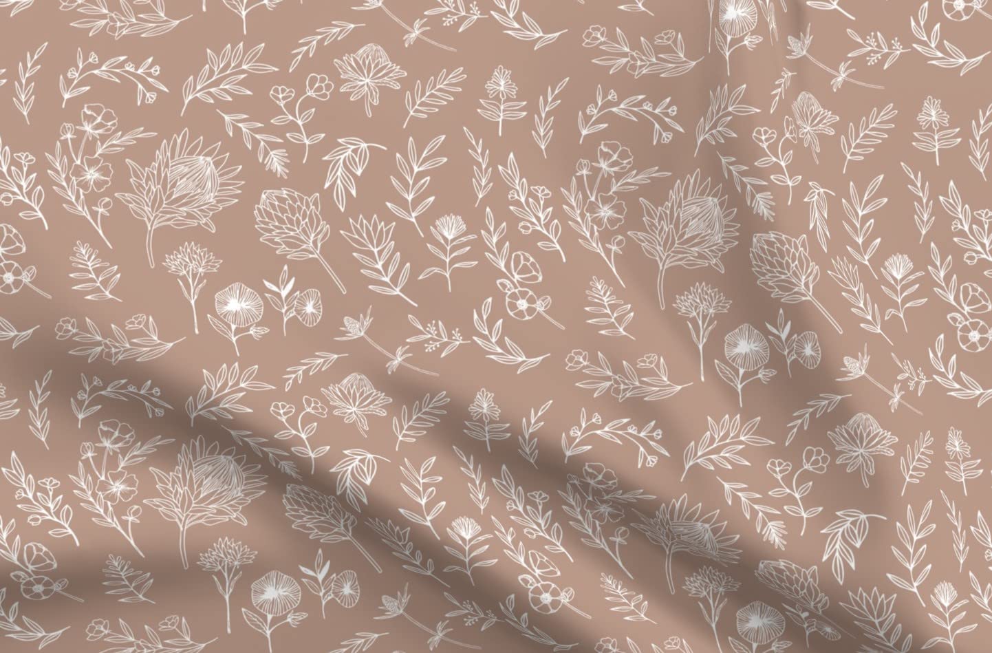 Floral Protea Wildflowers Mauve Printed Minky Fabric by The Yard - Soft Plush Material for Sewing Baby Blankets, Quilt Backing & DIY Projects - Perfect for Nursery Decor, Home Crafts & Gift Making