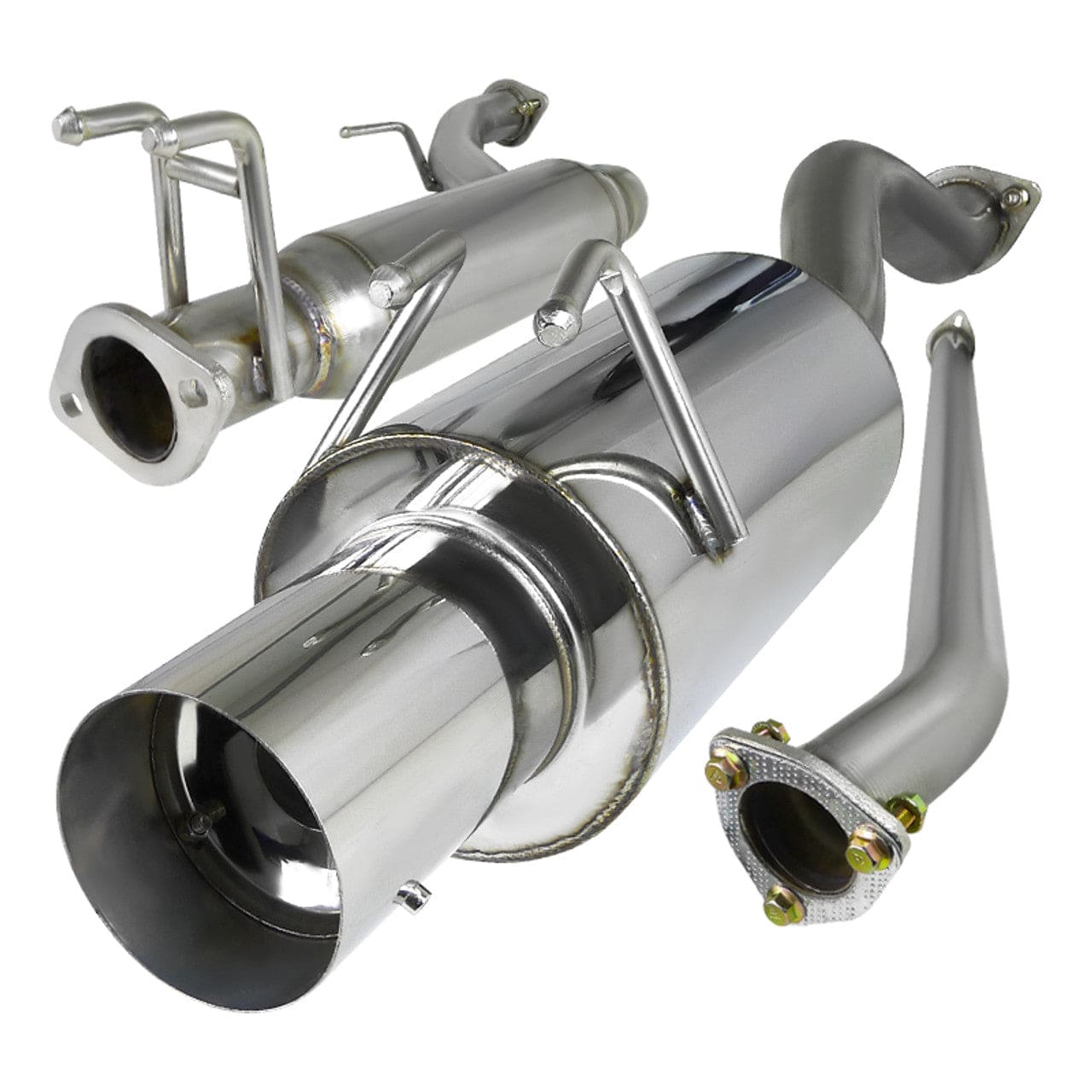 Spec D T-304 Stainless Steel N1 Style Catback Exhaust System for 2006-2011 Honda Civic EX/LX/DX Sedan - with/without Burnt Tip - High Performance Exhaust Upgrade for Street & Track Racing