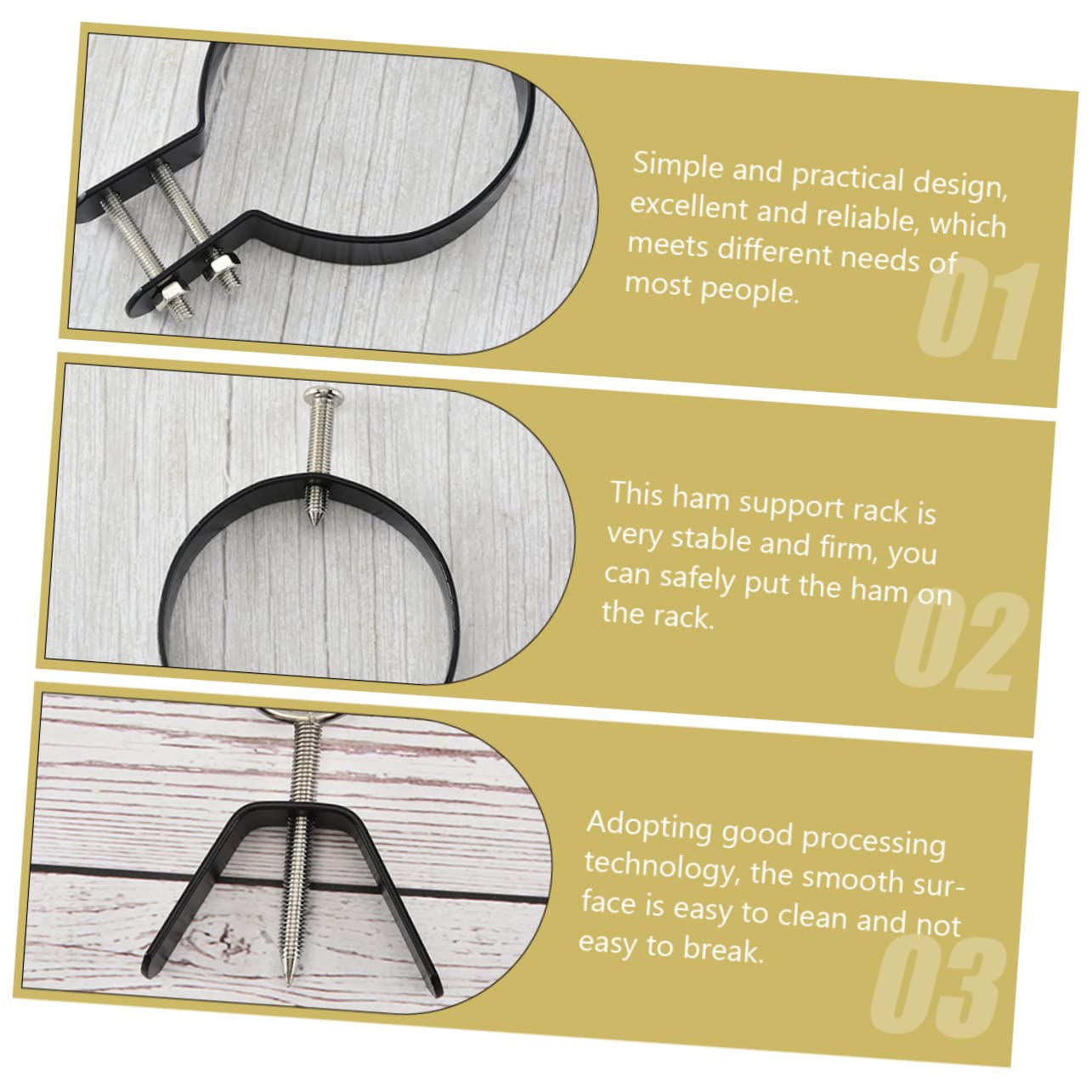 DOITOOL Spanish Ham Holder Stand - Adjustable Kitchen Ham Fixing Tool for Serrano & Iberico Hams | Perfect for Charcuterie Boards, Tapas Parties & Gourmet Cooking