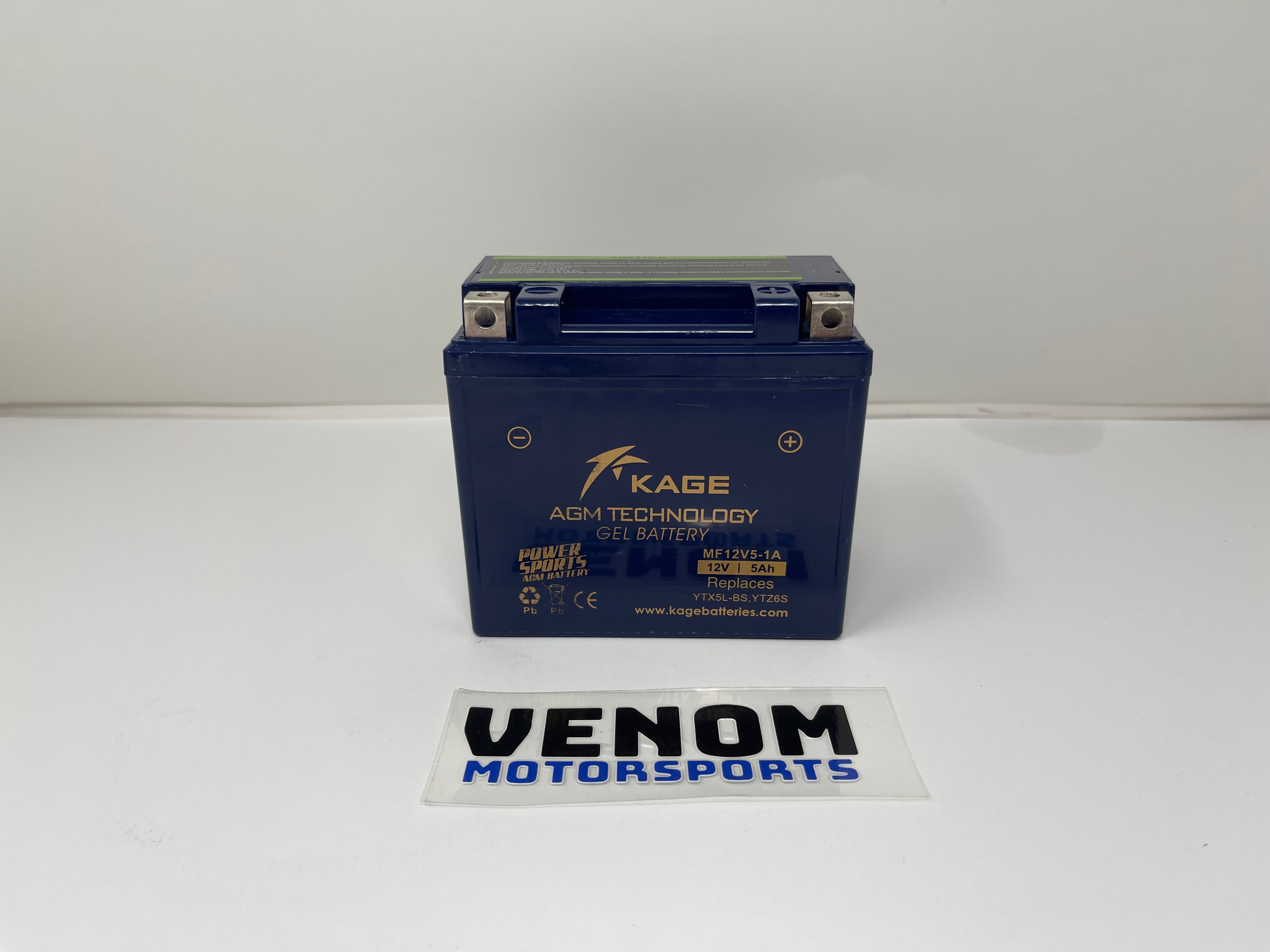 Venom YTX5L-BS Replacement Battery for 110cc & 125cc ATVs - Powersports, Dirt Bikes & Off-Road Vehicles - Perfect for Trail Riding, Motocross & Outdoor Adventures