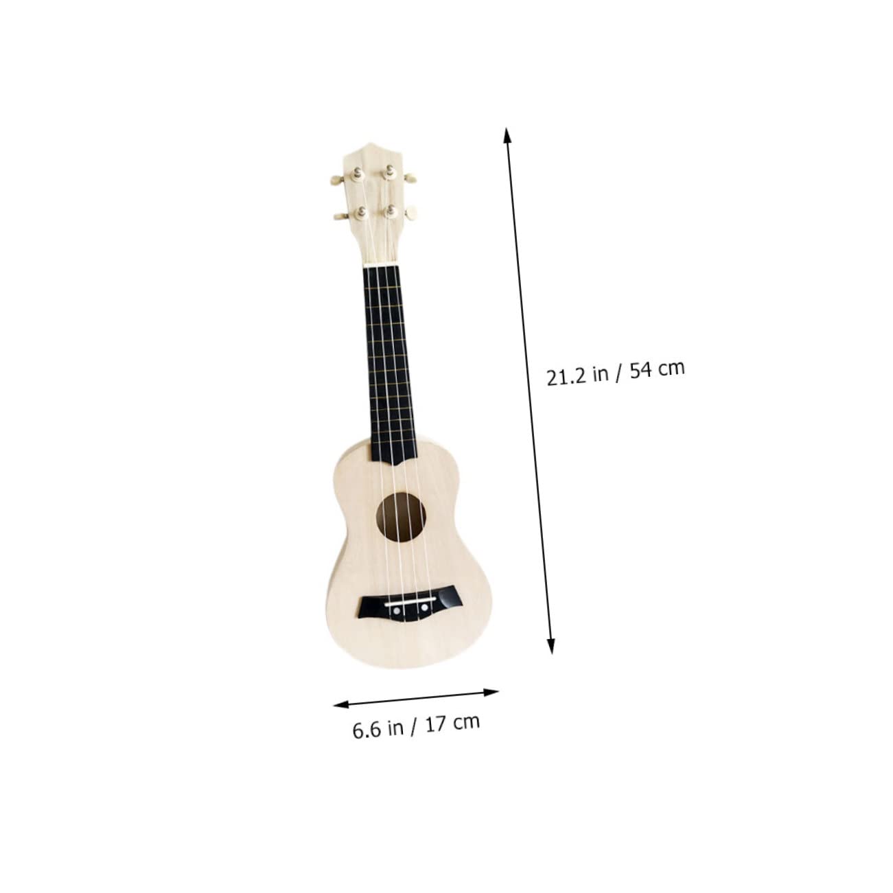 EXCLUZO 4-String Wooden Ukulele Kit for Kids - DIY Mini Guitar Assembly Toy Set with Wooden Beige Finish - Creative Musical Instrument for Children's Learning & Play - Perfect for Beginners, Students & Hawaiian-Themed Parties