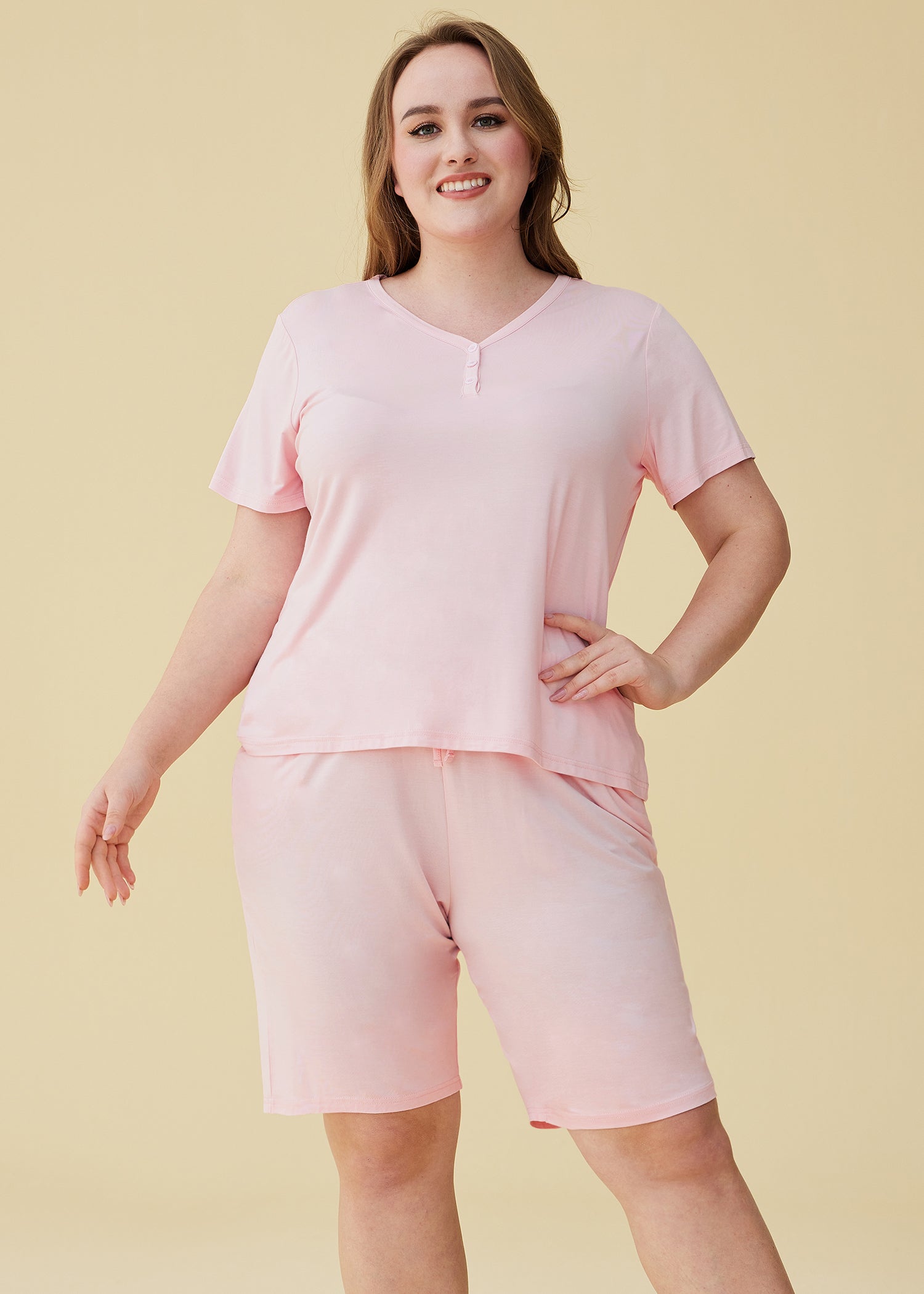 Women's Bamboo Viscose Bermuda Shorts Pajama Set - Soft & Breathable Sleepwear for Summer - Perfect for Lounging, Travel & Relaxing at Home