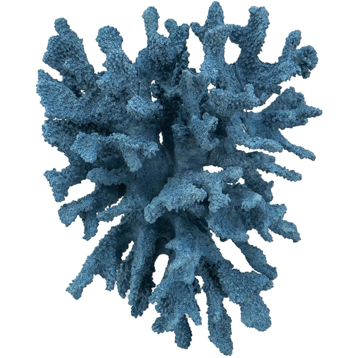 Blue Coral Sculpture with Glass Base - 10