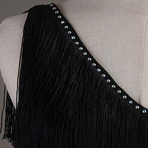 Elegant Latin Dance Dress with Fringe - Cha Cha Competition & Ballroom Foxtrot Performance Outfit with Shorts | Women's Professional Dancewear for Salsa, Bachata & Social Dancing
