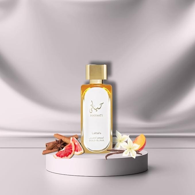 Lattafa Hayaati Gold Elixir Eau De Parfum Spray for Men & Women - 3.4 oz Unisex Perfume | Long-Lasting Luxury Fragrance for Date Night, Special Occasions & Daily Wear