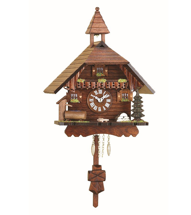 ISDD Authentic Black Forest Cuckoo Clock - Handcrafted German House Design with Quartz Movement & Cuckoo Bird - Perfect for Home, Office, and Cabin Decor