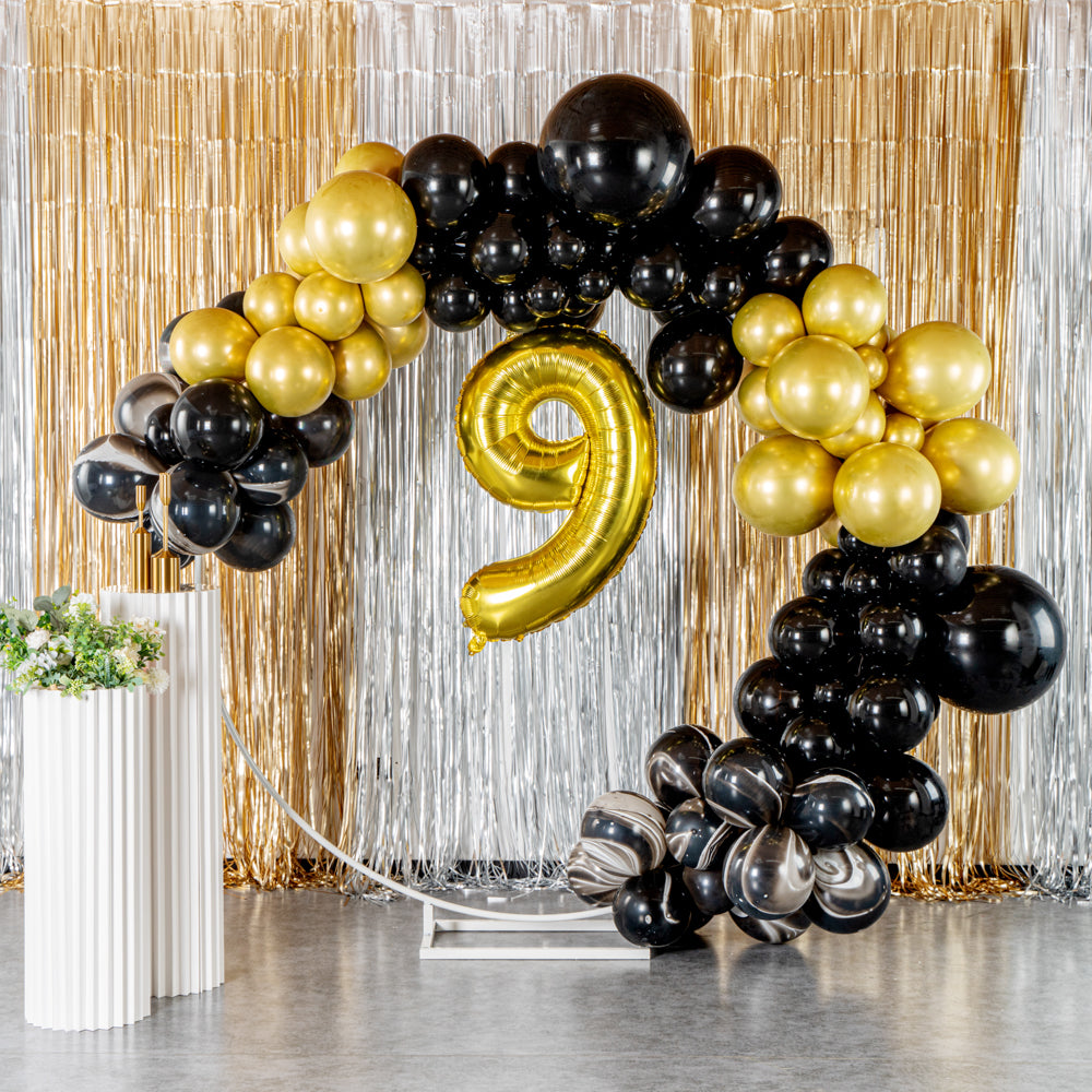 Balloonify Black and Gold Balloon Arch Garland Kit - 134 Pieces Party Decorations for Weddings, Birthdays & Baby Showers - 1 Count Box