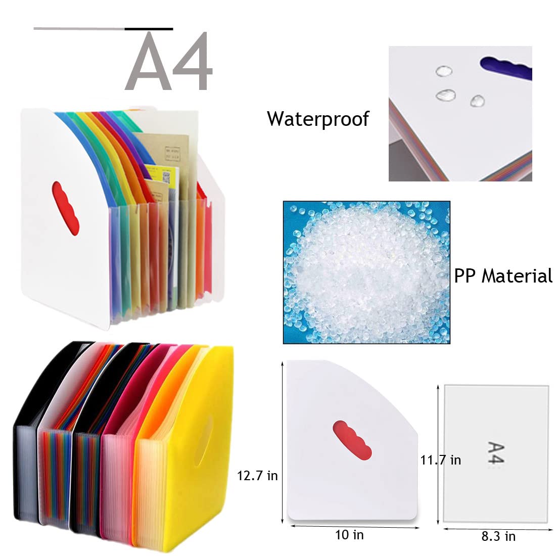 Lemical 2 Pack Desktop Expanding File Holder - 13 Pockets Rainbow File Organizer for Letter Size Documents | Self-Standing Accordion Folder | Perfect for Home Office, School & Desk Organization | Store Magazines, Papers & Office Supplies