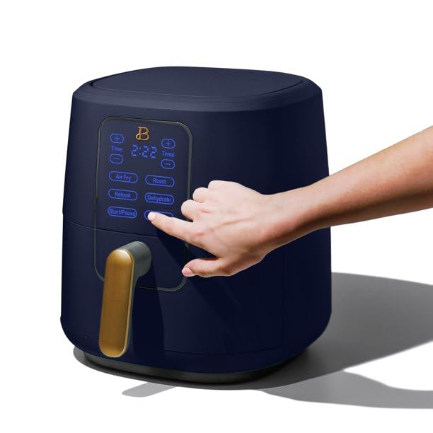 6 Qt Air Fryer with TurboCrisp Technology - Touch-Activated Digital Display, Adjustable Temperature (175°F-400°F) - Starry Night Collection by Drew Barrymore - Perfect for Healthy Frying, Roasting, Baking & Reheating Food in Your Kitchen