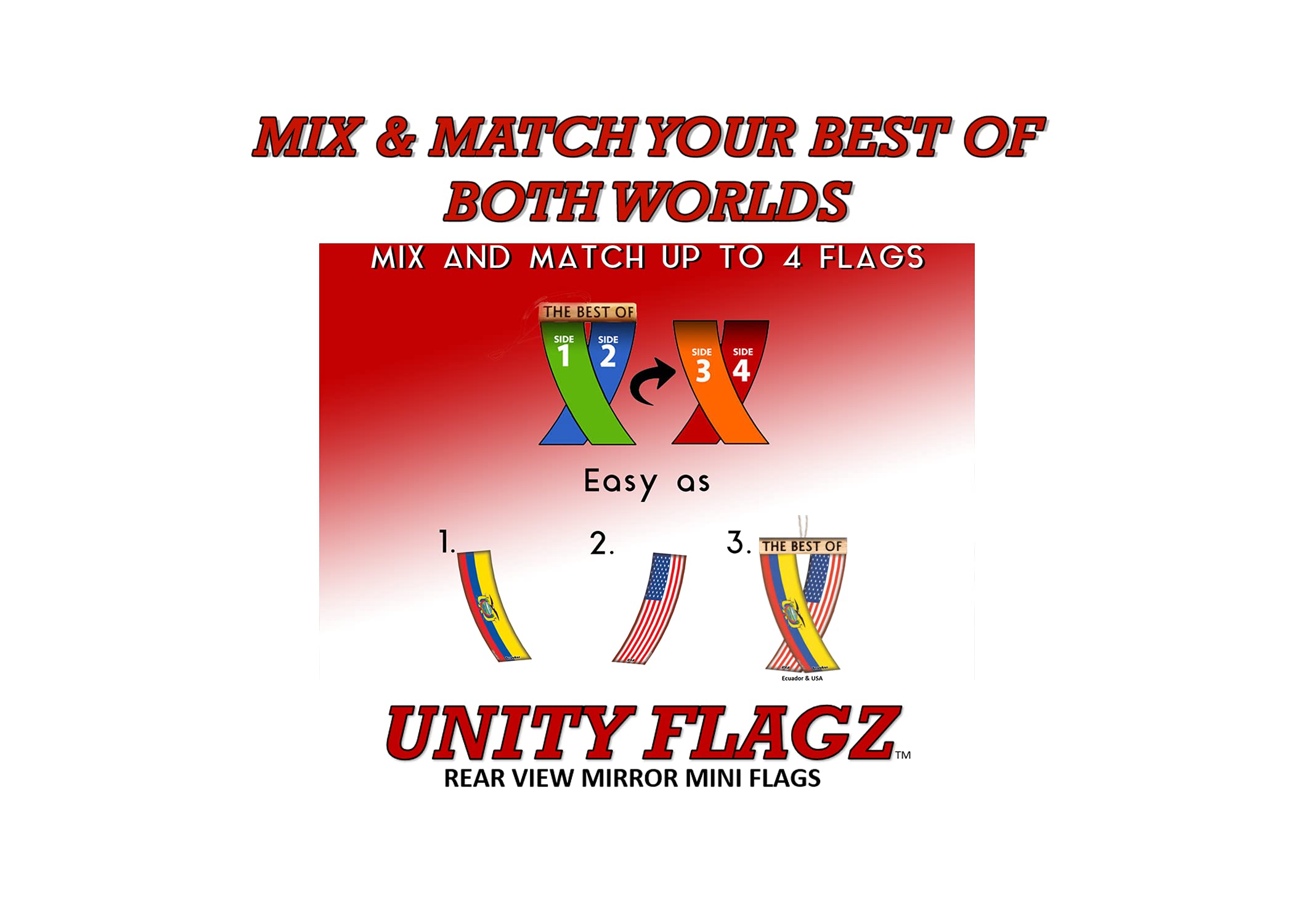Colombian and American Unity Car Rearview Mirror Hanging Flags - Mini Banner for Cars, Trucks & SUVs - Show Your Pride on the Road | Perfect for Travel, Road Trips & Cultural Celebrations