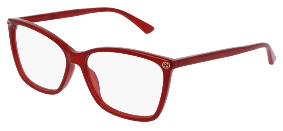 Gucci GG0025O 004 Red Acetate Eyeglasses - Made in Italy | Luxury Designer Sunglasses for Women & Men | Perfect for Fashion, Travel & Everyday Wear