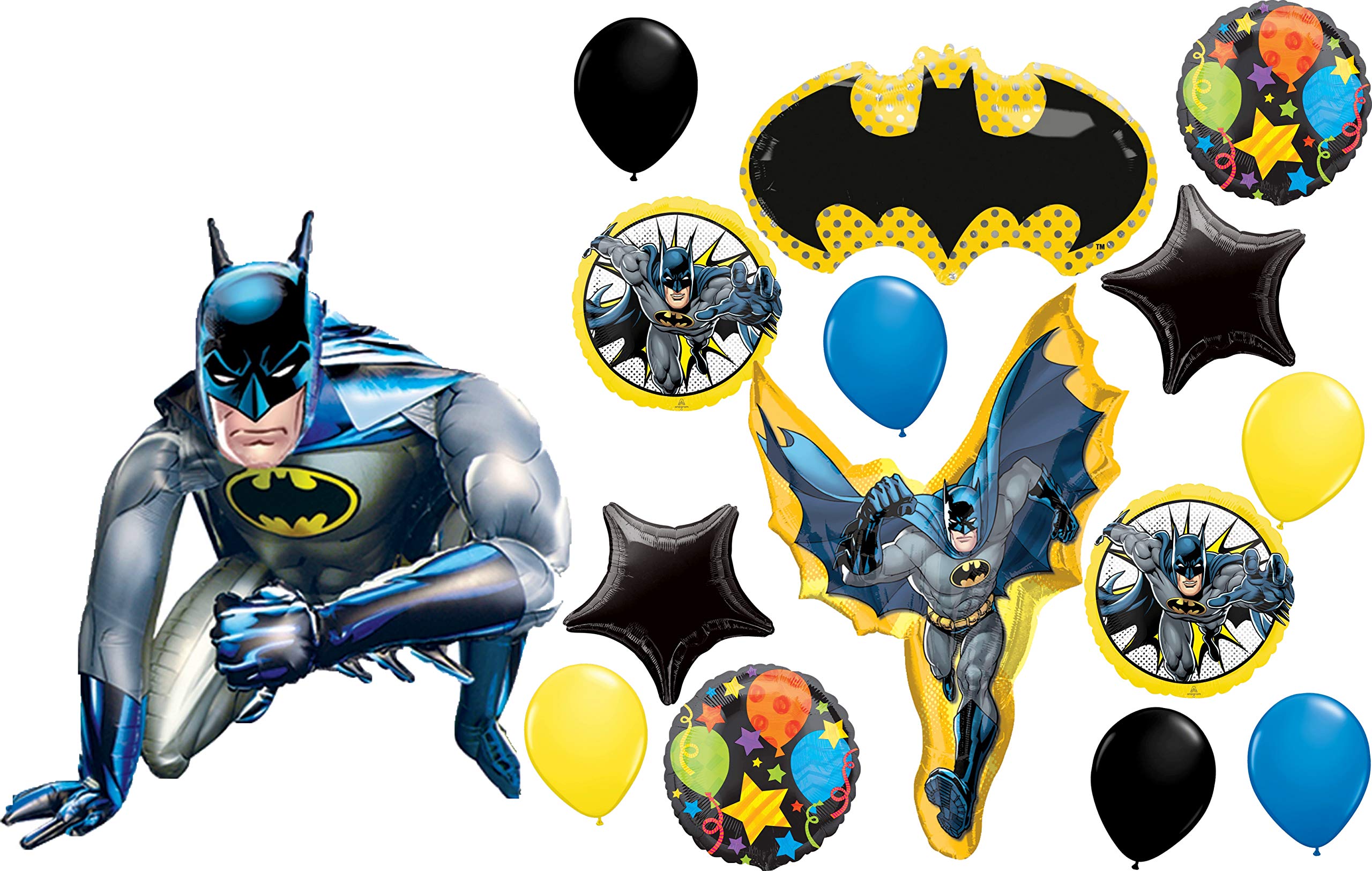 Batman Action Hero Giant Airwalker Balloon Bouquet - Birthday Party Decorations & Superhero Theme Decor for Kids, Adults - Perfect for Superhero Themed Parties, Comic Book Celebrations, and DC Fans