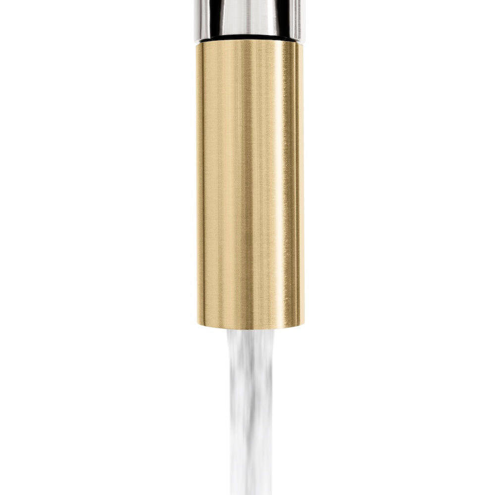 ZLINE Autograph Edition Sierra Pull Down Spring Single Handle Kitchen Faucet - Brushed Nickel & Champagne Bronze Finish - Perfect for Modern Farmhouse & Commercial Style Kitchens (SRA KF ZBNCB)