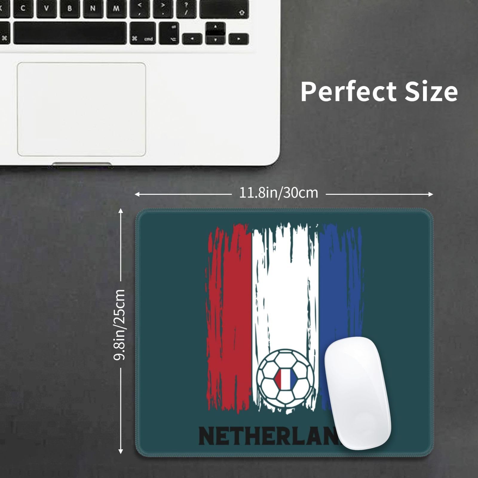 SIYTUAU Netherlands Football Flag Mouse Pad - Waterproof, Non-Slip Rubber Gaming Mouse Mat (10x12 Inches) for PC, Laptop & Office - Ideal for Soccer Fans, Esports & Work Desks | Great for Gaming, Work & Home Office Setup