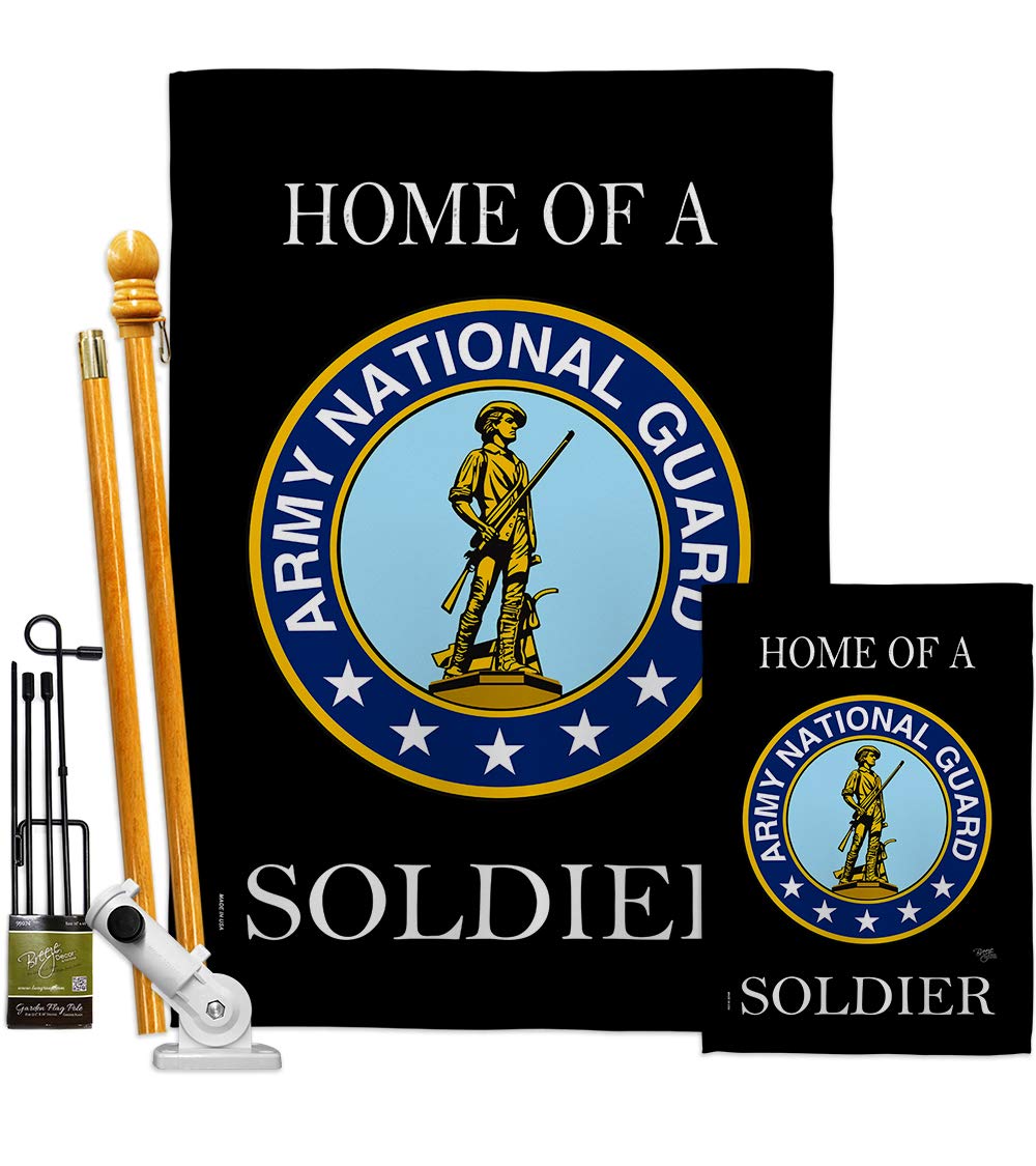 Patriotic Garden House Flags Kit - Double-Sided 28x40 Inch USA Made Military Yard Banner for National Guard, Armed Forces Rangers & Veterans | Perfect Outdoor Decoration for Memorial Day, Veterans Day & Military Homecoming Celebrations