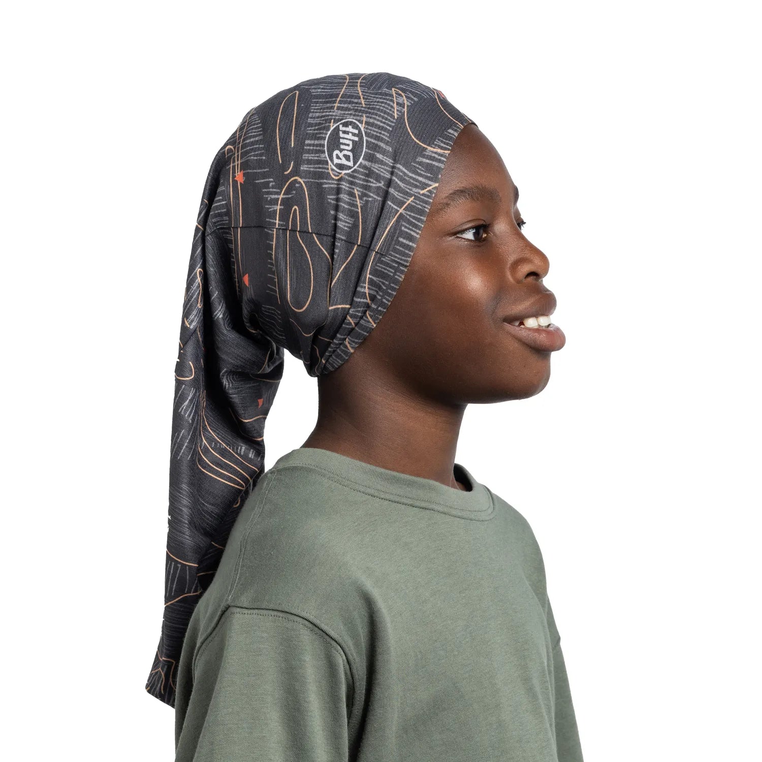 CoolNet UV® Cooling Neck Gaiter for Youth - Super Graphite - Sun Protection & Moisture-Wicking for Outdoor Sports, Hiking, and Summer Activities