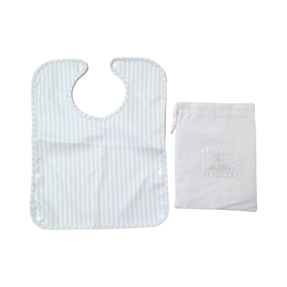 TRVL Design Best Bib Pimlico Stripe Blue - Premium Baby Bib for Messy Eaters, Travel & Everyday Use