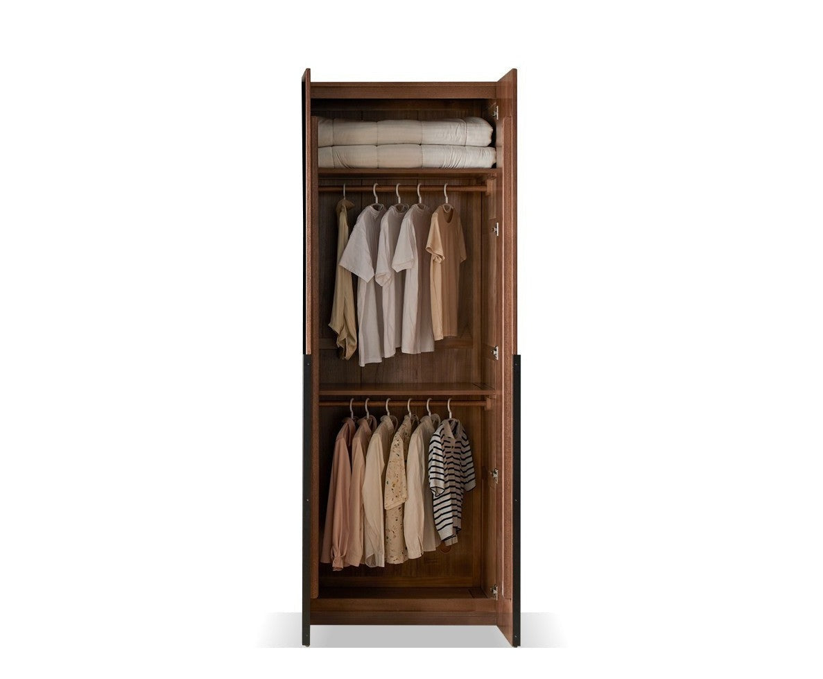 Solid Oak Wood Wardrobe - Modern High Closet for Bedroom & Living Room Storage | Durable & Stylish Furniture for Home Organization