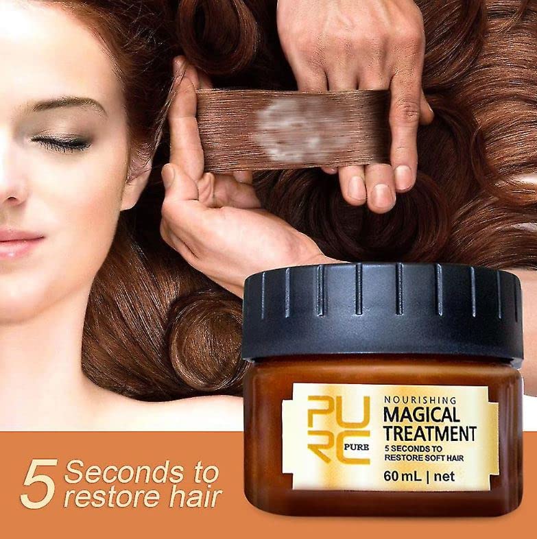 Ramley PURC Magical Hair Mask - Deep Conditioning Treatment for Damaged Hair, Natural Hair Repair, Smooth & Shiny Results - 60ml (2 Pack) | Salon-Quality At-Home Hair Care for Dry, Frizzy & Color-Treated Hair