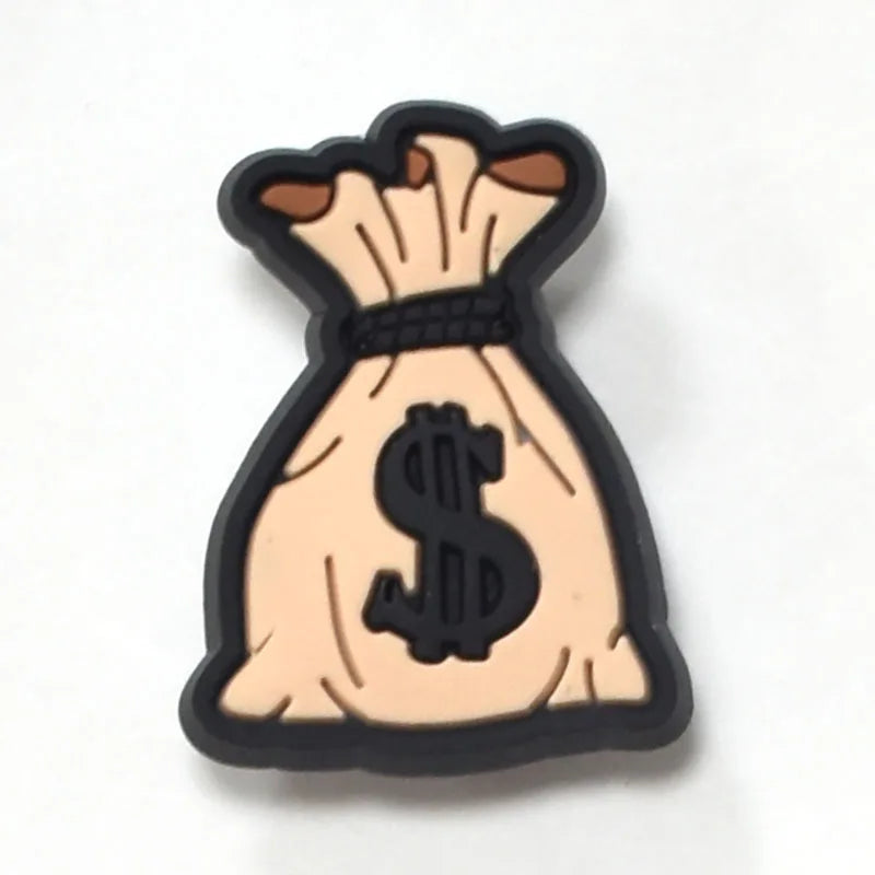 1PCS Funny Dollar Money Shoe Charms - PVC Cartoon DIY Sandal Accessories for Clogs - Unisex Decoration for Boys & Adults - Perfect for Xmas Parties, Gifts & Everyday Fashion