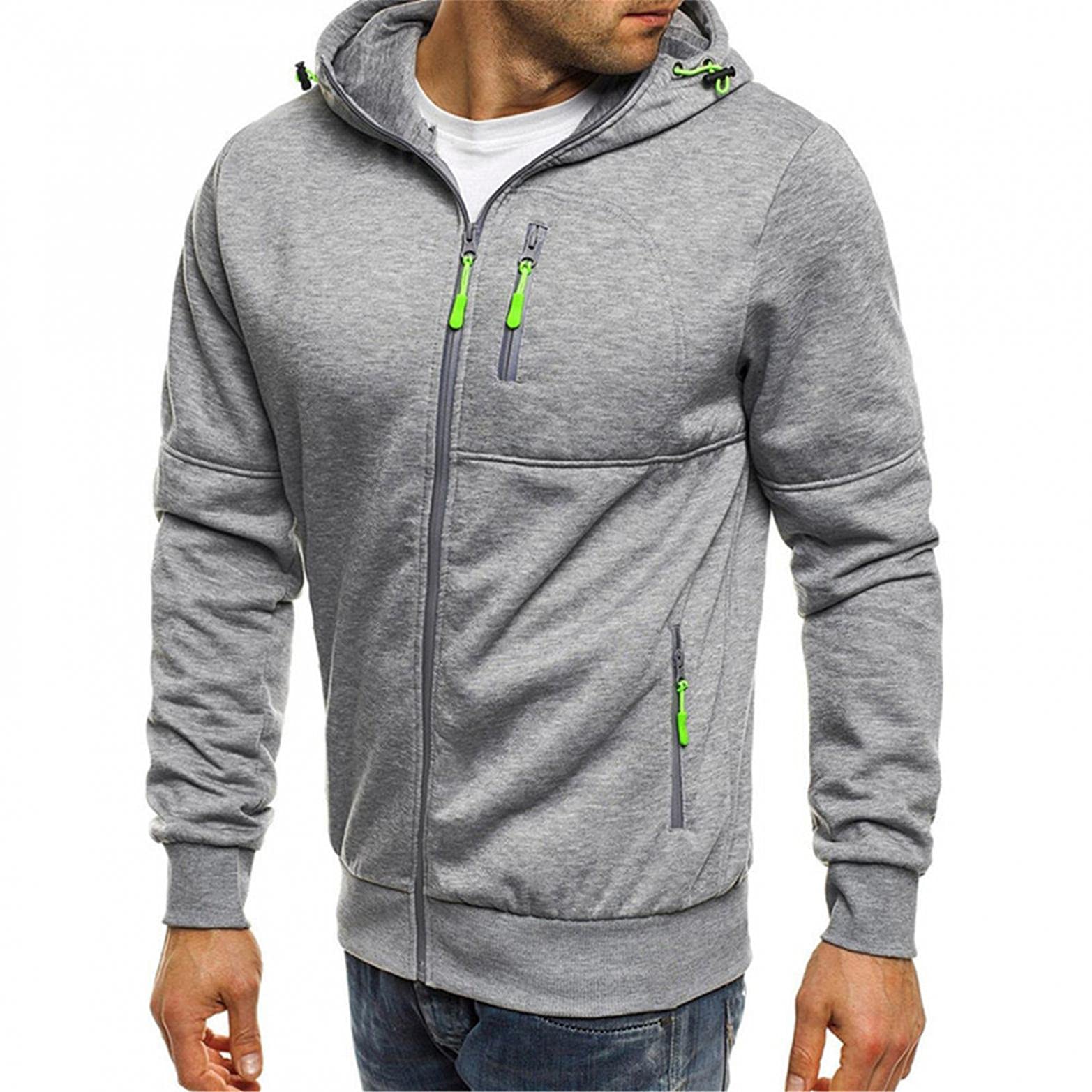 Men's Colorblock Hooded Sweatshirt - Athletic Workout Jacket & Sport Hoodie for Running, Gym & Outdoor Activities