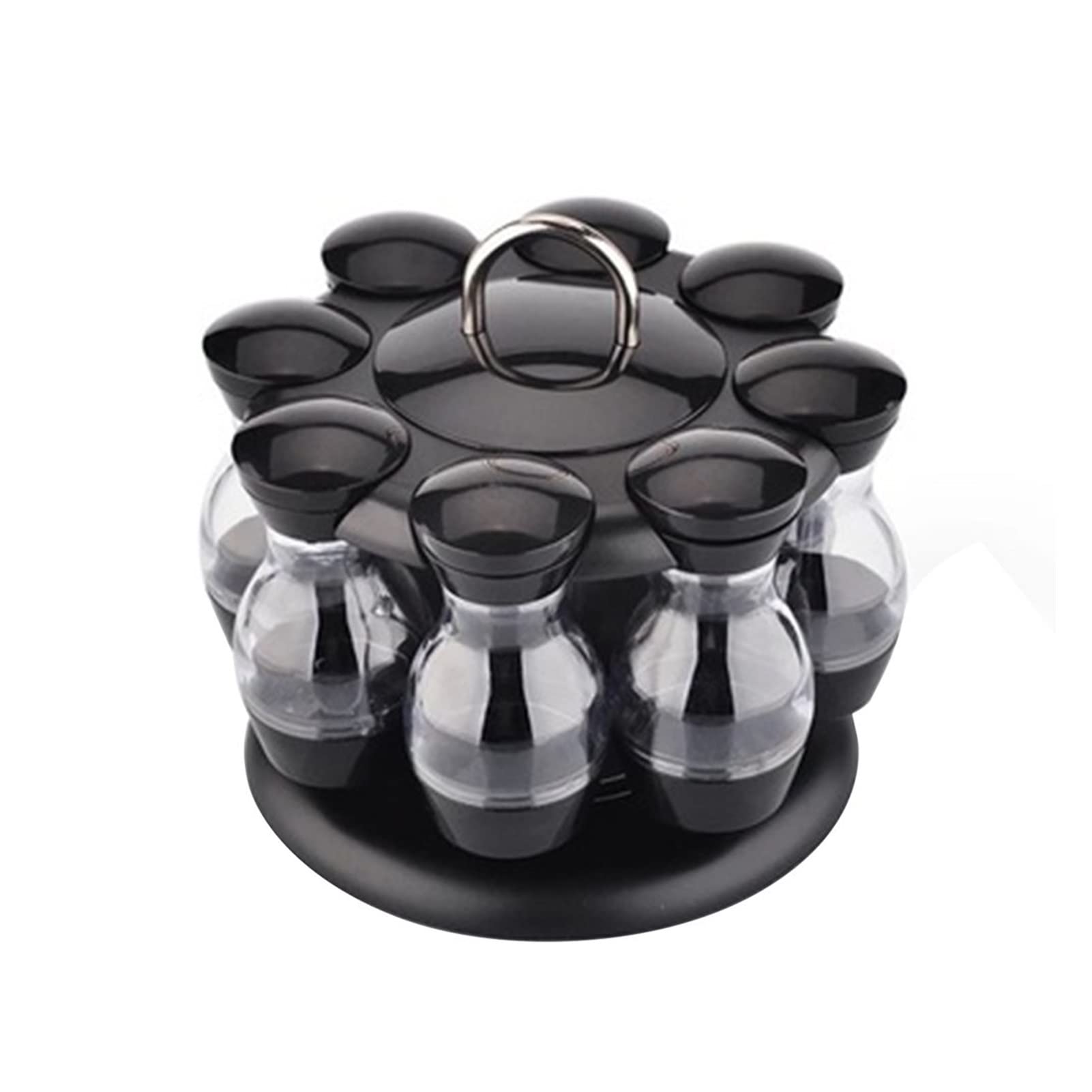 16-Piece Rotating Spice Rack Set - 360° Swivel Condiment Organizer with Airtight Bottles for Kitchen, Coffee, Sugar & Seasonings - Perfect for Countertop Storage & Easy Access While Cooking