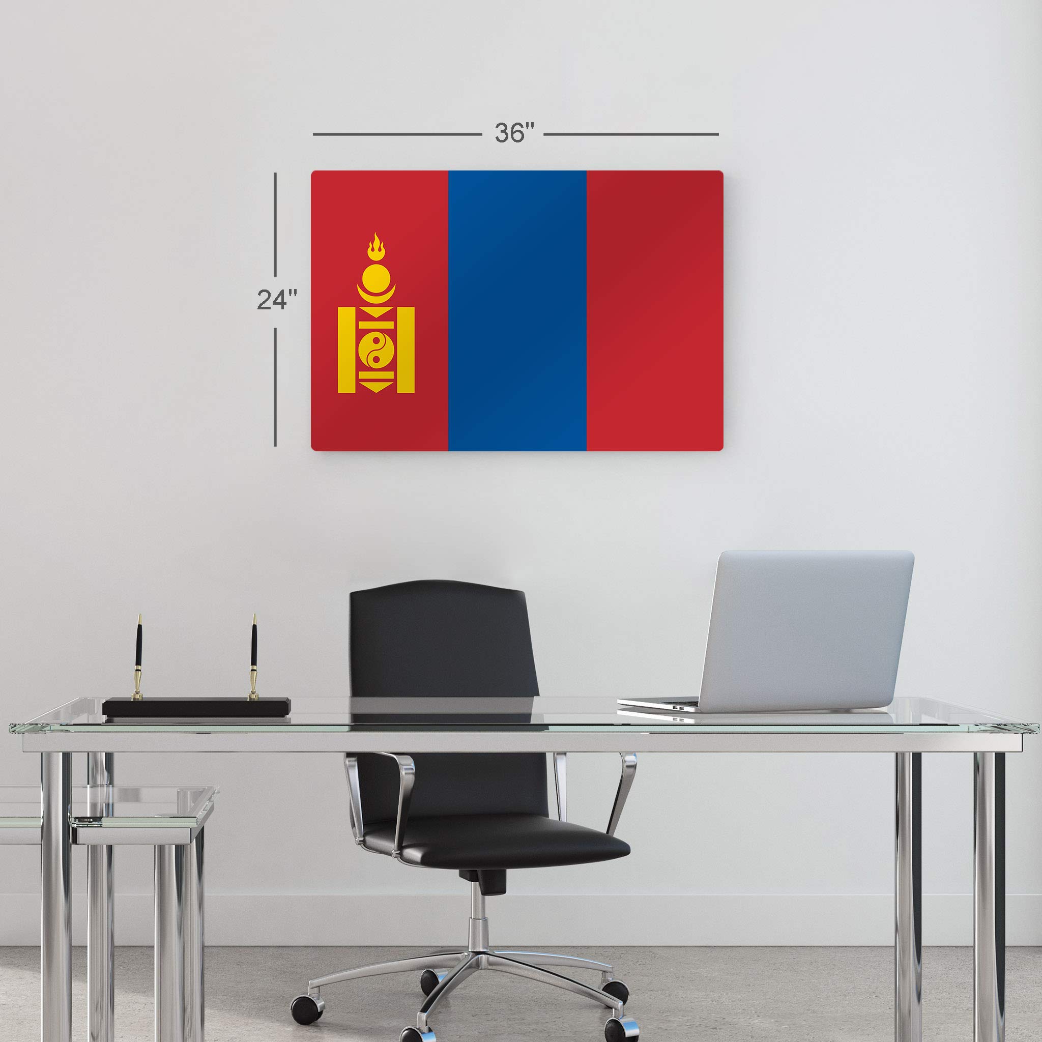 Premium Mongolia Flag Metal Wall Art Print - 30x40 Inches, Ready to Hang, Made in USA | Modern Home & Office Decor for Living Room, Dorm, Bedroom, Kitchen, Man Cave, Sports Club & Bar | Perfect for Patriotic Displays, Gifts & Themed Parties