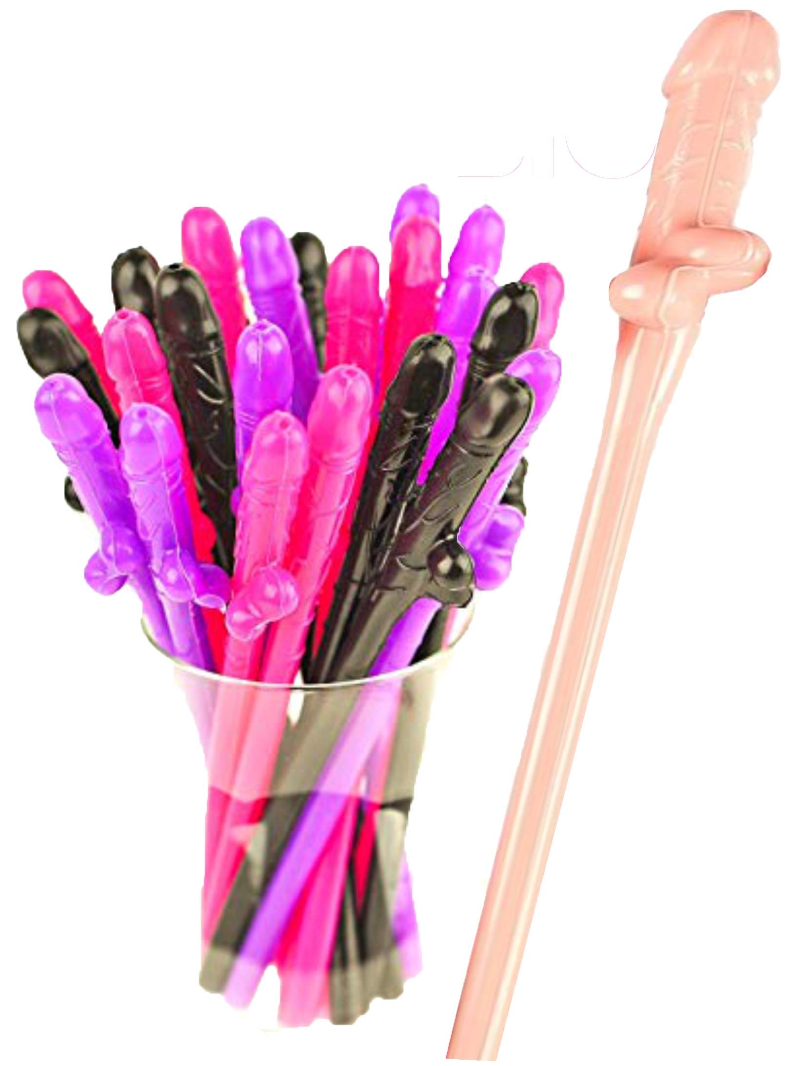 30pcs Fun Bachelorette Party Supplies - Naughty Penis Straws for Girls Night Out, Bridal Shower & Hen Party Decorations