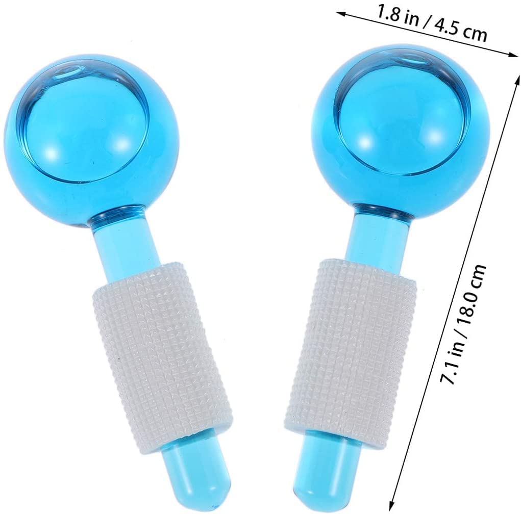 DIYASHI® 2PCS Ice Roller Globes - Crystal Glass Facial Massager for Redness Soothing & Wrinkle Reduction, Cold Therapy Skin Care Tool for Puffiness Relief - Perfect for Morning Routine & Post-Workout Recovery