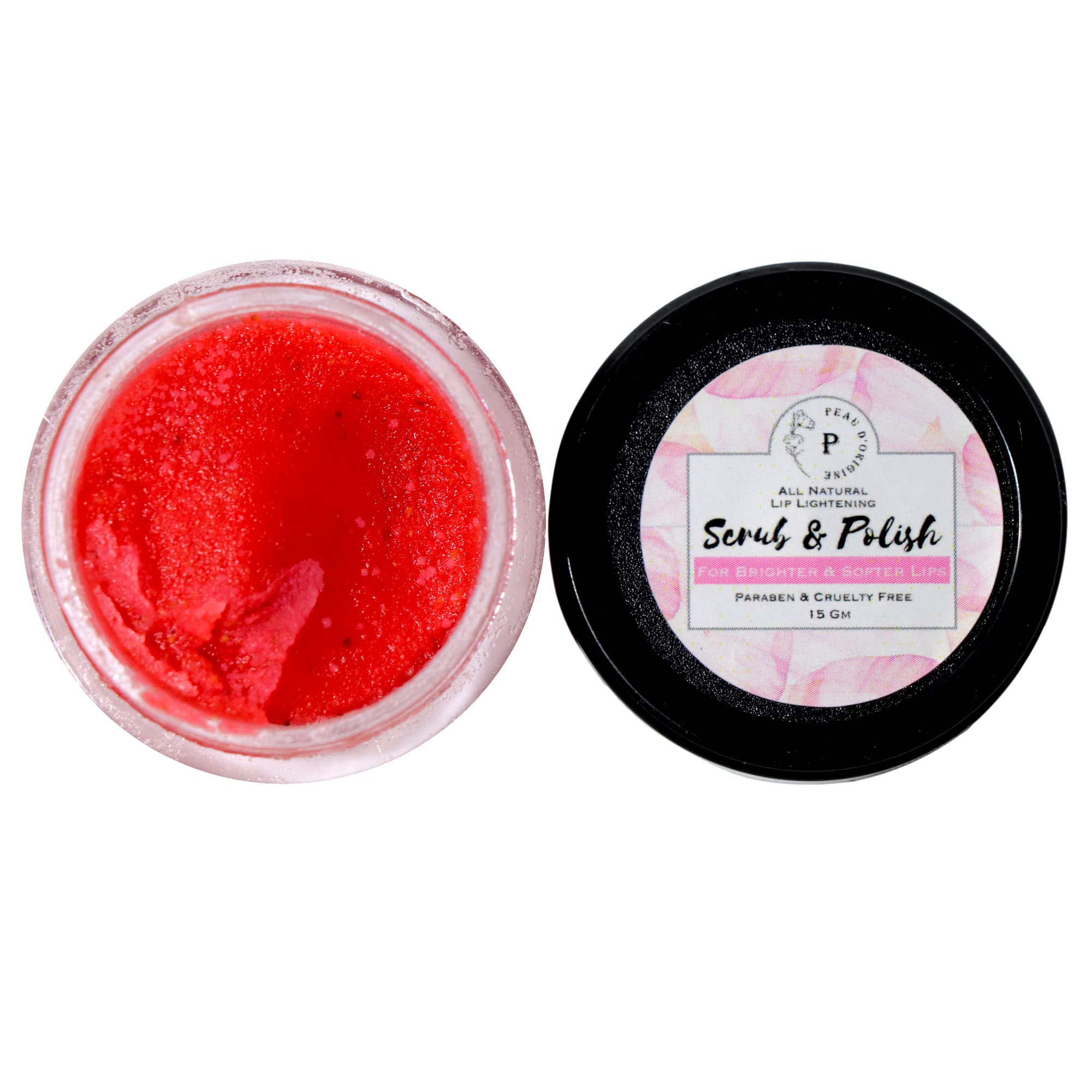Original Peau D’origine Lip Scrub Balm - Lightening & Brightening Dark Lips Treatment for Men & Women - Exfoliates Dry, Chapped Lips & Removes Lipstick Stains - 15gm Lip Care for Smokers & Daily Use - Perfect for Pre-Lipstick Prep & Nighttime Lip Care Routine
