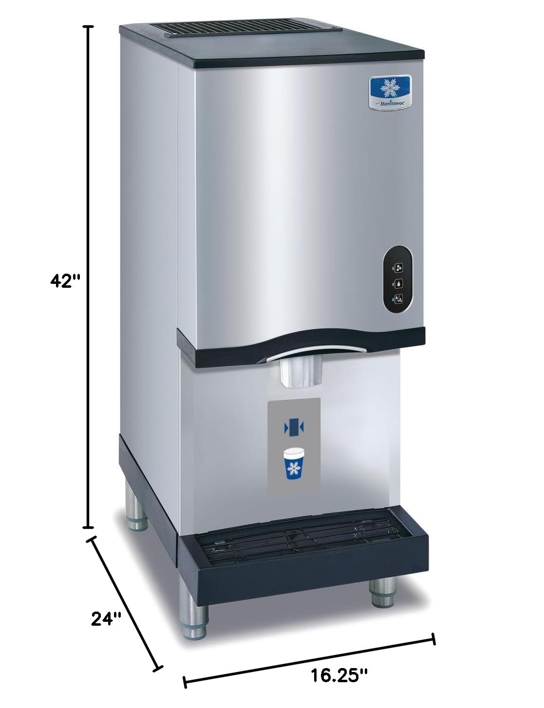 Manitowoc CNF-0202A Commercial Nugget Ice Maker and Water Dispenser - 315 lbs/24hr Capacity - Perfect for Restaurants, Bars, and Convenience Stores