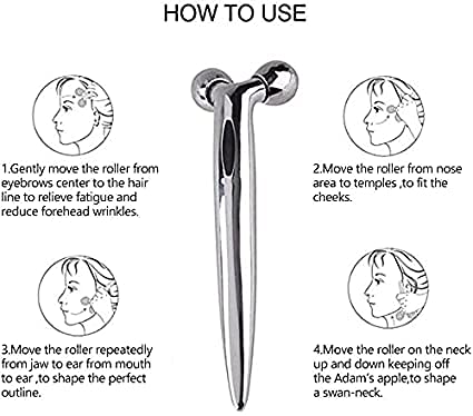 Niyam 3D Face Lift & Body Slimming Massager - Skin Tightening & Relaxation Tool - Full Body Facial Roller for Anti-Aging & Cellulite Reduction (Silver) - Perfect for Home Spa & Self-Care Routine