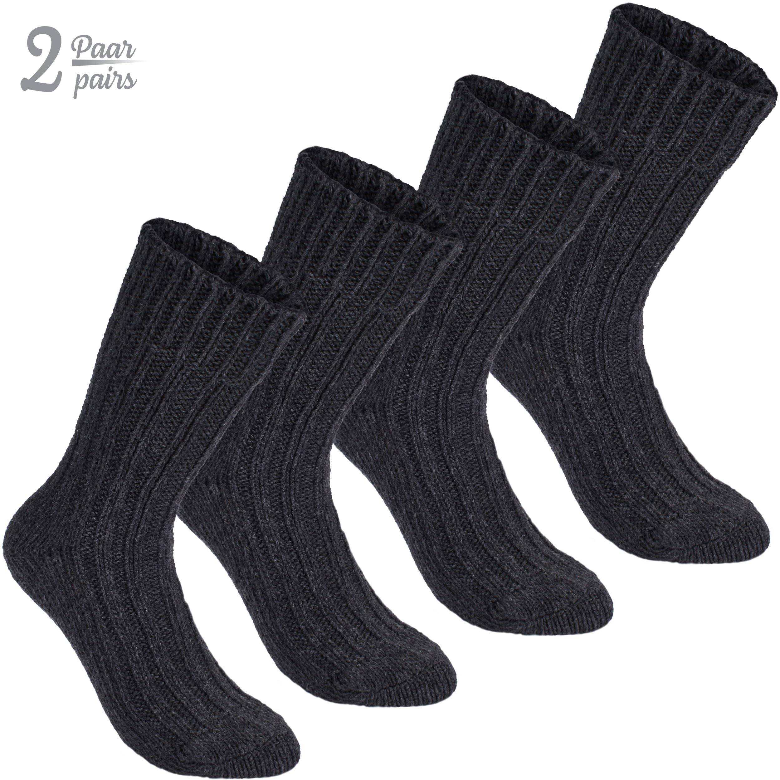 2 Pairs Unisex Alpaca Wool Socks - Ultra Warm Thick Winter Socks for Men & Women - 100% Premium Alpaca Thermal Boot Socks - Perfect for Hiking, Skiing & Cold Weather Activities