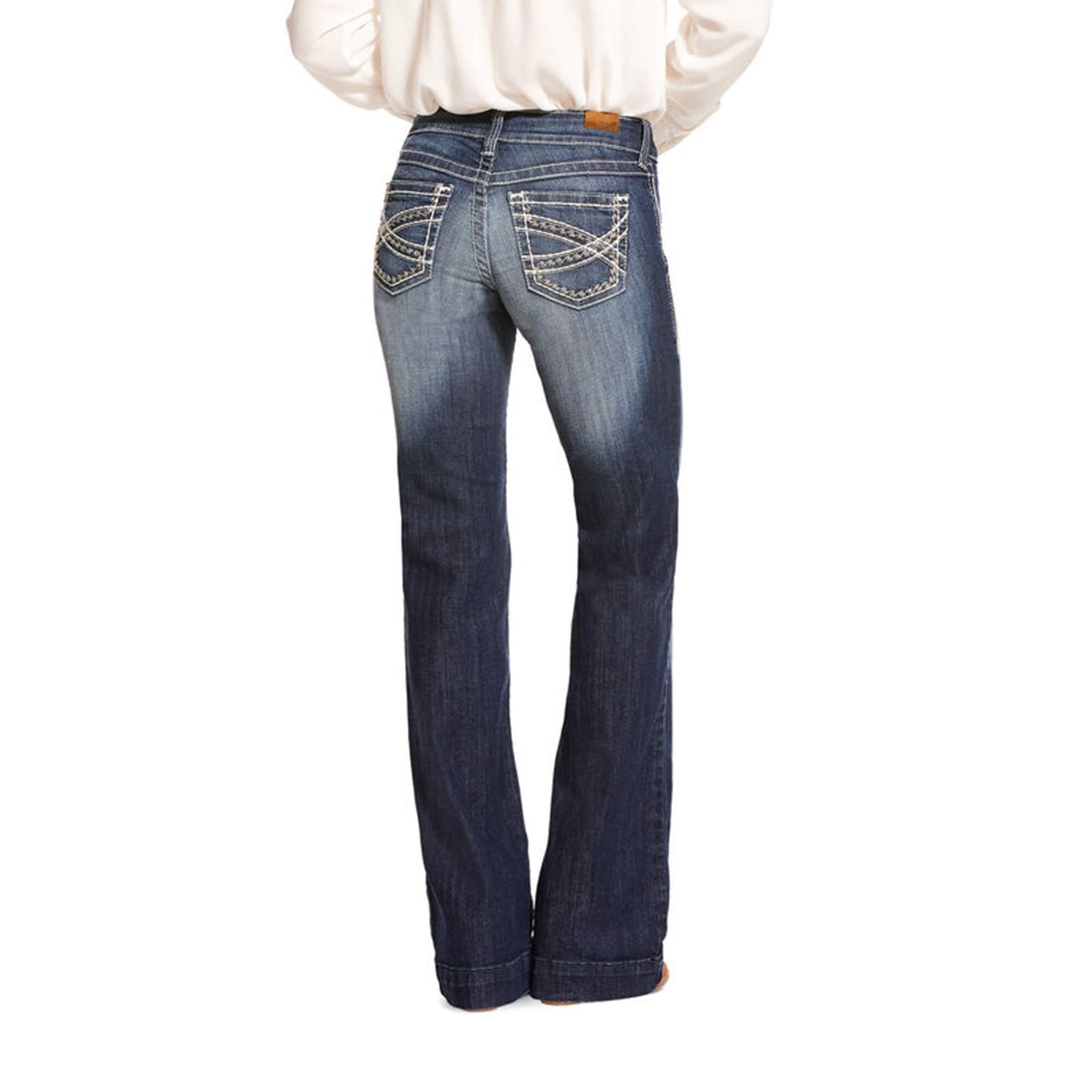 Ariat Women's Entwined Trouser Jean - Comfortable Stretch Denim Pants for Work, Riding & Casual Wear | Western Style Bootcut Jeans with Reinforced Stitching