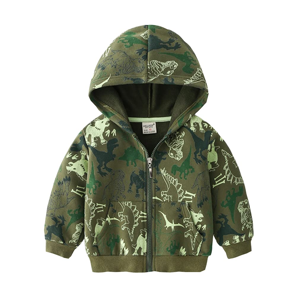 Vivobiniya Boys Hooded Sweater Jacket - Toddler Outerwear Coat for Kids 3-7 Years | Warm Winter Top for Playdates & Outdoor Activities