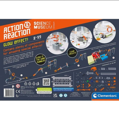 Clementoni Action & Reaction Glow Effect Construction Set - STEM Learning Toy for Kids Ages 6-12 | Build & Play with Light-Up Blocks | Perfect for Birthday Gifts & Classroom Activities