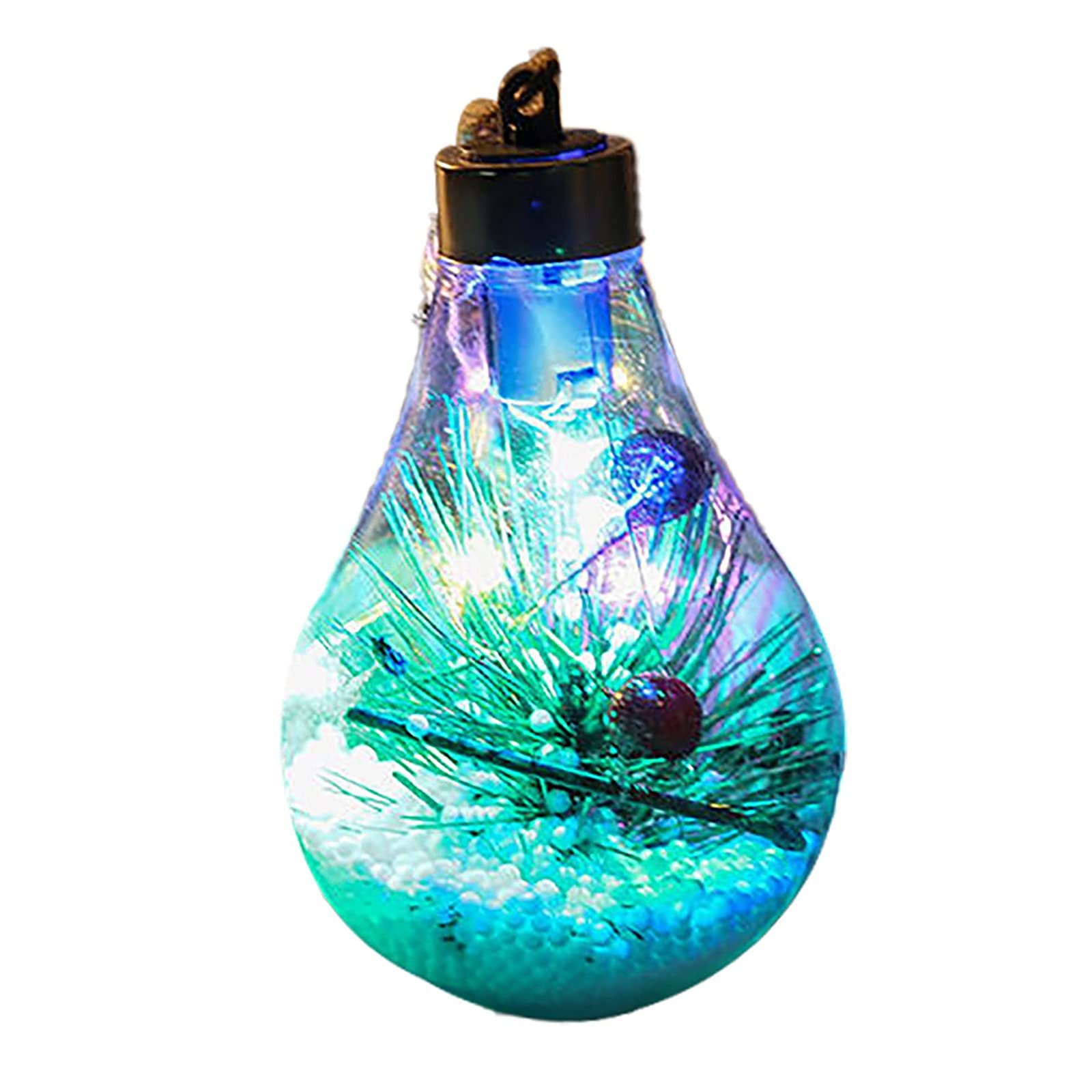 LED Transparent Christmas Ornament Ball - Hollow Decorative Pendant for Holiday Tree Decorations, Party & Gift Giving - Festive Clearance Sale