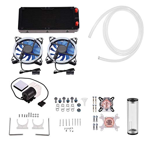 240mm DIY Water Cooling Kit for CPU & GPU - High Performance Pump, Reservoir, LED Fan & Heat Sink - Perfect for Gaming PC Builds & Overclocking Systems