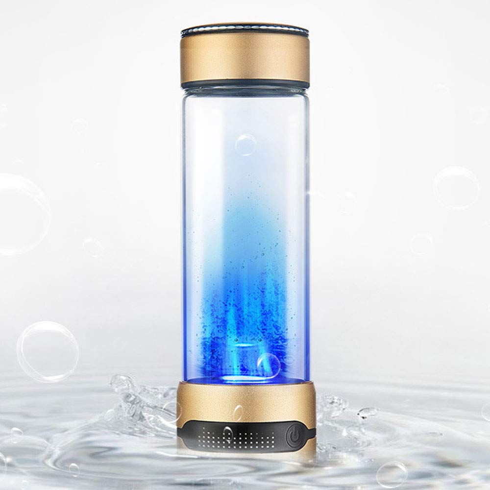 Portable Hydrogen Water Bottle Generator - 450ML Alkaline Water Ionizer with LCD/LED Display, 800-1600PPB Hydrogen Concentration & pH 7.3-8.5 - Perfect for Travel, Gym, and Daily Hydration