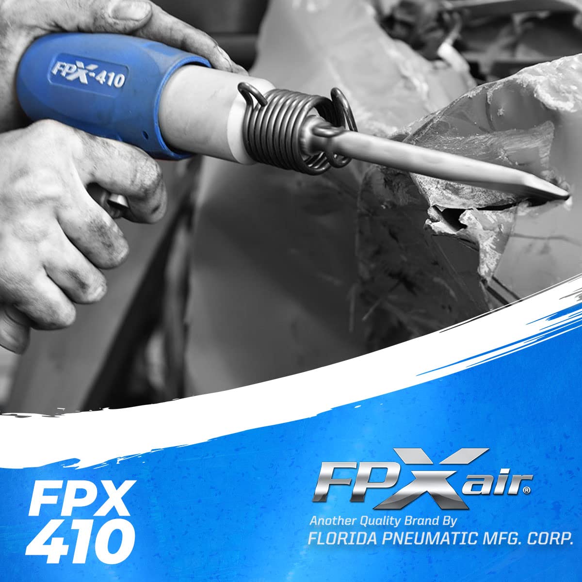FPX-410 Medium Stroke Air Hammer - Professional Automotive Power Tool for Metalworking & Garage Repair | Heavy Duty Impact Tool for Chiseling, Riveting & Body Work