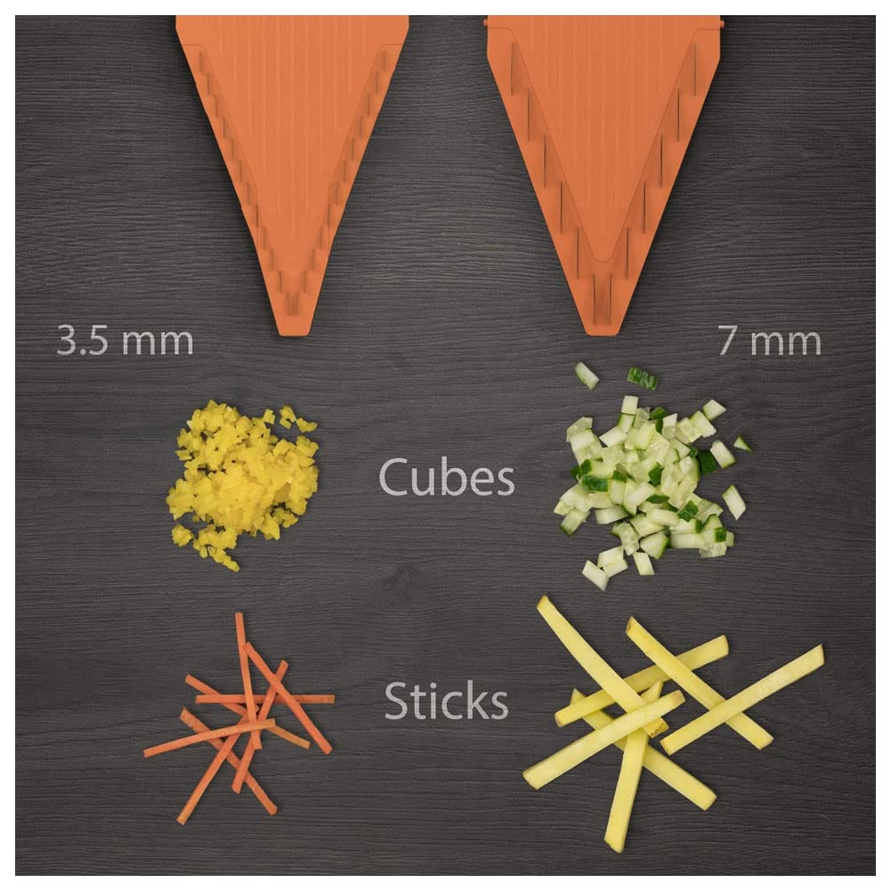 Swissmar 3-String Mandoline Slicer - Professional Vegetable Cutter with Adjustable Blades, Orange (7000OR) - Perfect for Salad Prep, Sushi Making & Kitchen Cooking