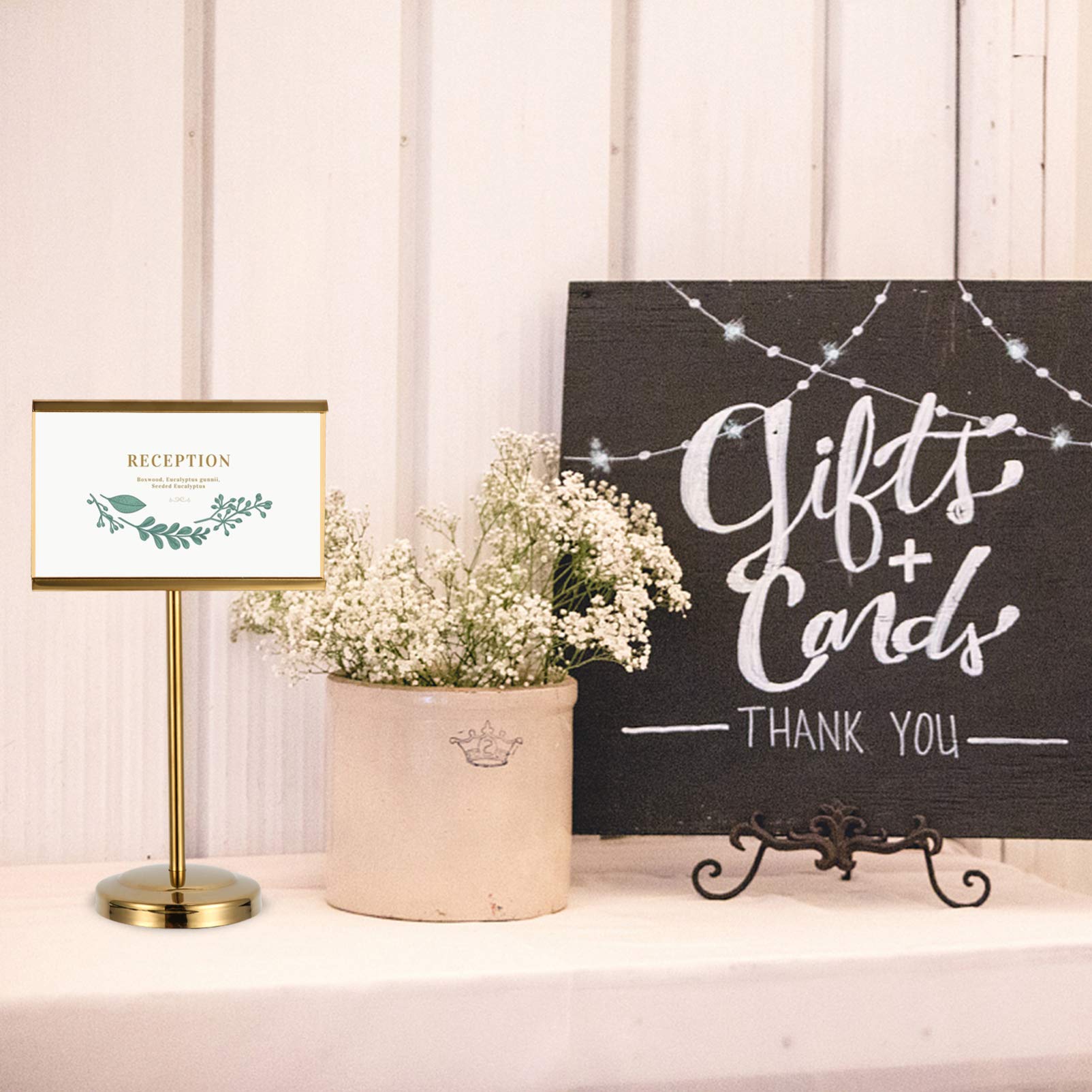 Premium Stainless Steel Business Card Holder & Table Number Stand - Durable Menu Holder for Restaurants, Buffets, Weddings & Events - Perfect for Displaying Menus, Photos, Table Numbers & Cards