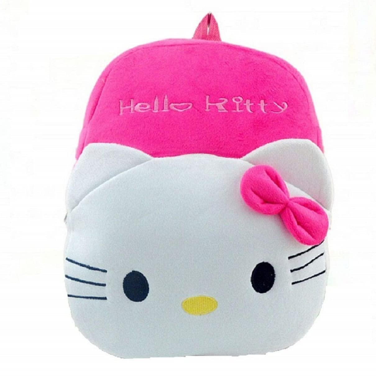 Hello Kitty Down School Backpack - Soft Plush Cartoon Character Kids Backpack for Boys & Girls, Durable & Lightweight for School, Travel & Daily Use (Pink)