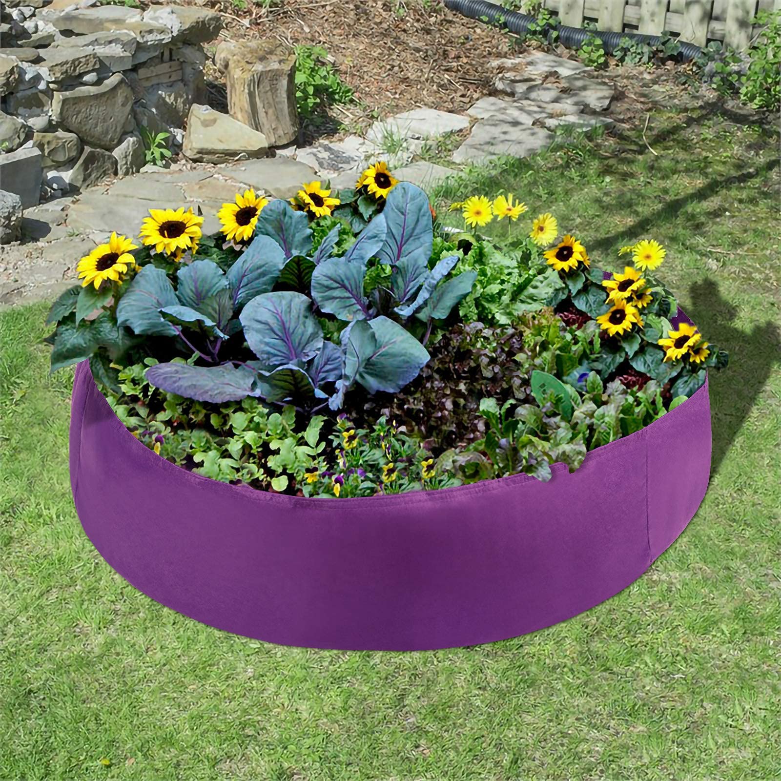 GWOKWAI 100 Gallon Heavy Duty Fabric Raised Garden Bed - Aeration Grow Bag Planter for Vegetables, Fruits, Flowers | Durable Outdoor Planting Solution for Patio, Backyard & Urban Gardening