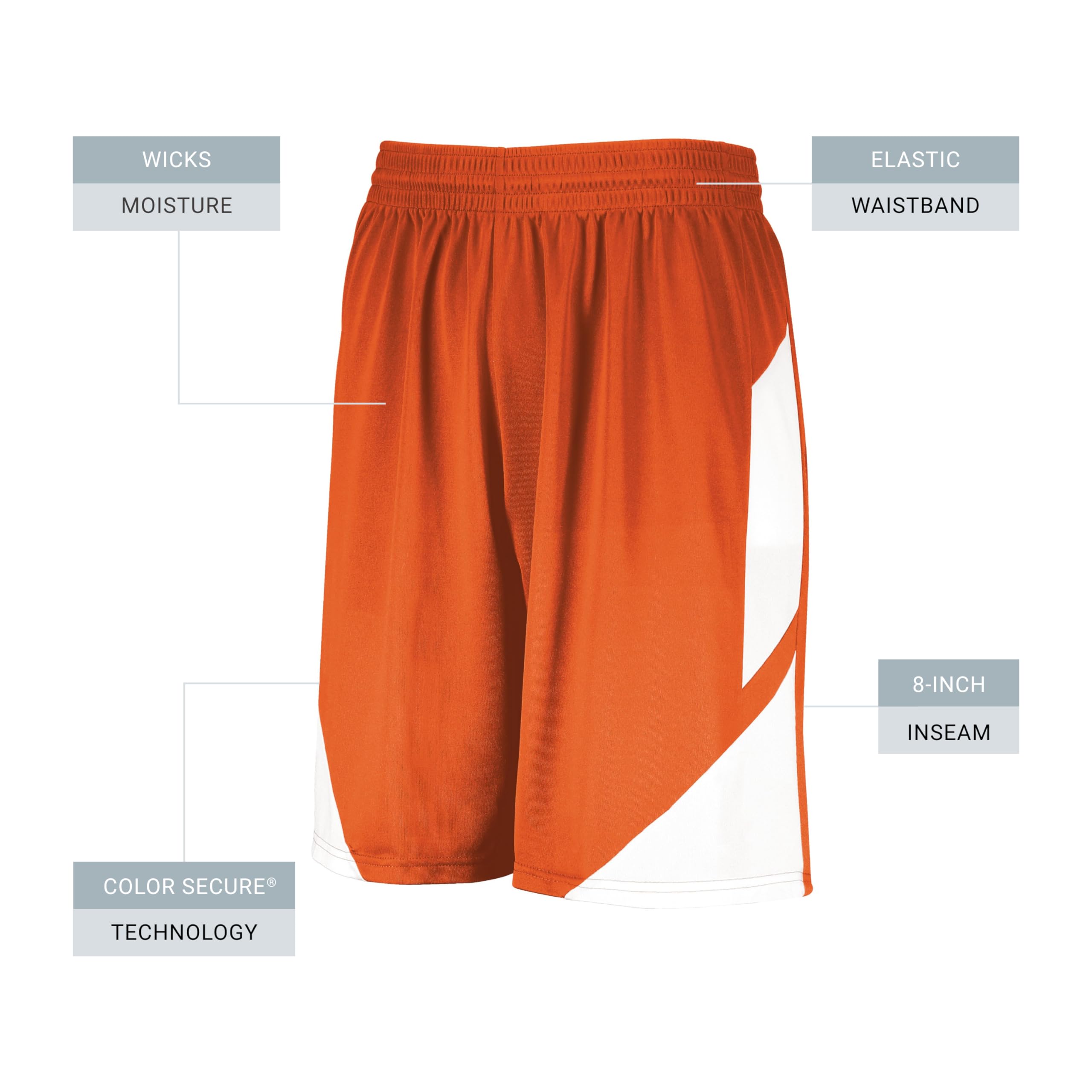 Augusta Sportswear Step-Back Basketball Shorts - Men's Breathable Athletic Shorts for Basketball, Gym & Casual Wear | Moisture-Wicking Fabric with Side Pockets