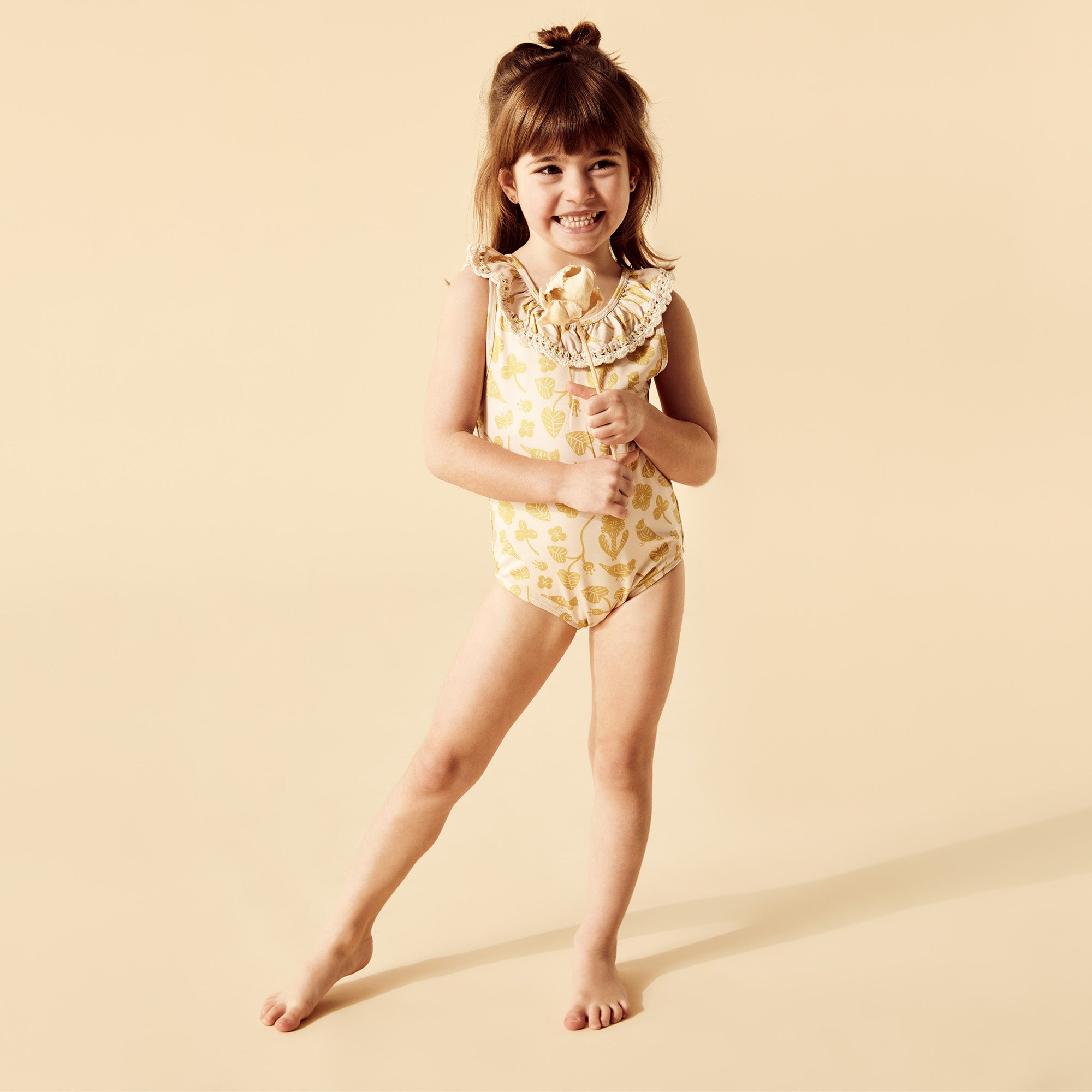 Goldie Floral Crochet Swimsuit - Women's Vintage Boho Beach Cover Up for Pool Party & Summer Vacation