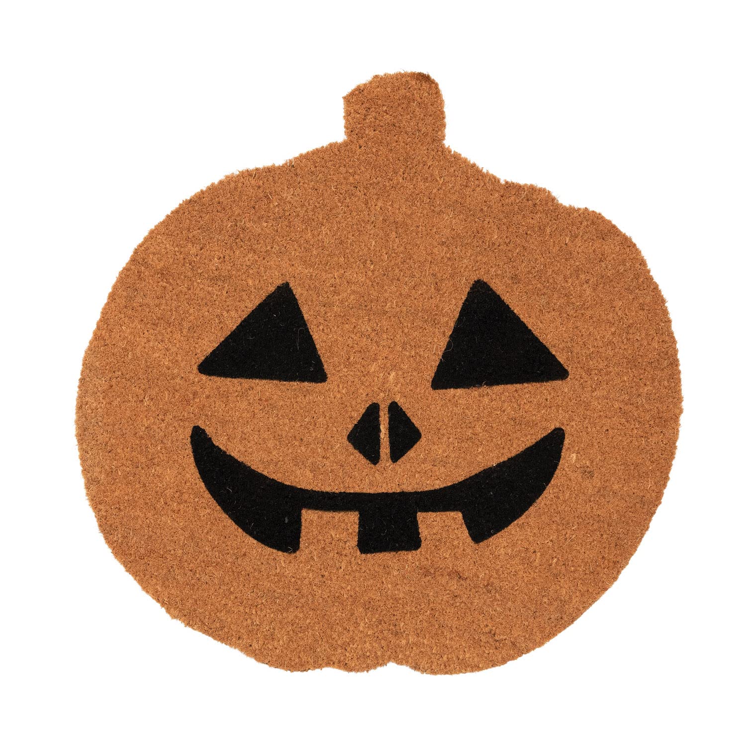 Creative Co-Op Natural Coir Halloween Pumpkin Door Mat - Non-Slip Welcome Mat for Fall Decor, Front Porch & Entryway