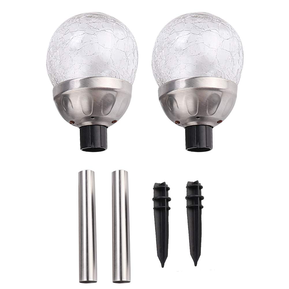 3D Solar Crackle Glass Ball Light - Outdoor Solar Powered LED Landscape Lights, Waterproof Garden Lamp with Auto On/Off - Perfect for Patio, Yard, Pathway, and Garden Decor